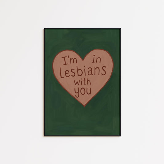 Lesbian Romance Wall Art – Funny Queer Love Poster | Playful Pride Decor