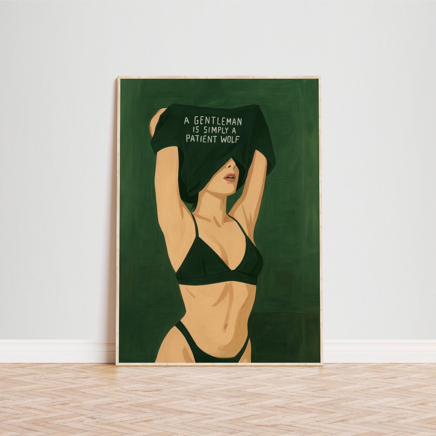 Gentleman Wolf Art – Retro Woman Print | Sexy Quote & Bold Wall Decor