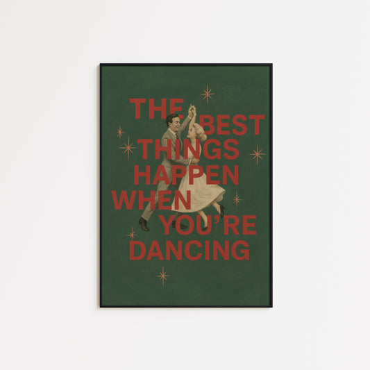 Vintage Dance Poster | Romantic Vintage Art & Joyful Wall Decor Featuring Timeless Dance Scene