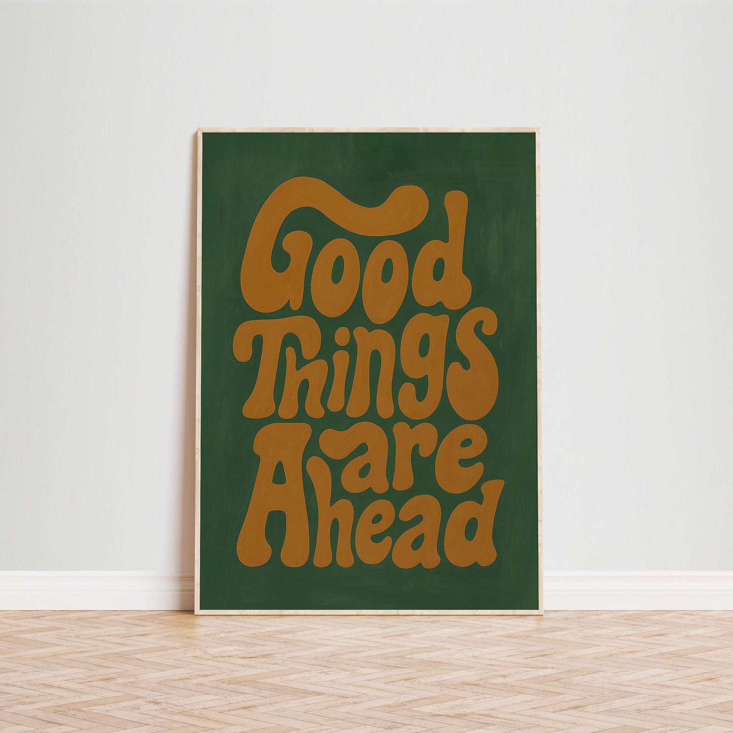 Retro Motivational Poster – Positive Wall Art With 70s Groovy Lettering & Earth Tone Decor