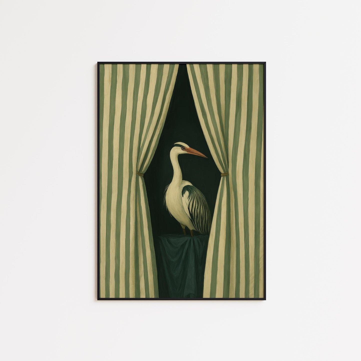 Elegant Bird Art Print – Serene Heron Poster | Minimalist Nature Artwork