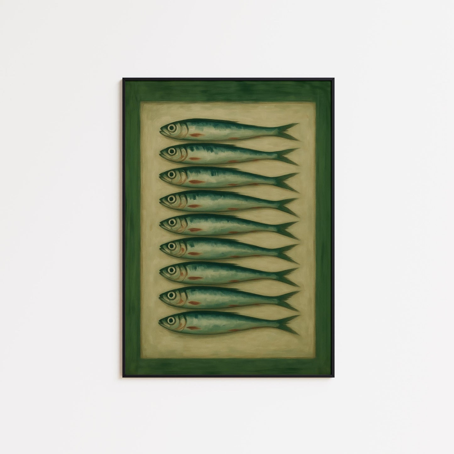Sardine Fish Poster – Vintage Coastal Kitchen Art | Rustic Nautical Wall Print