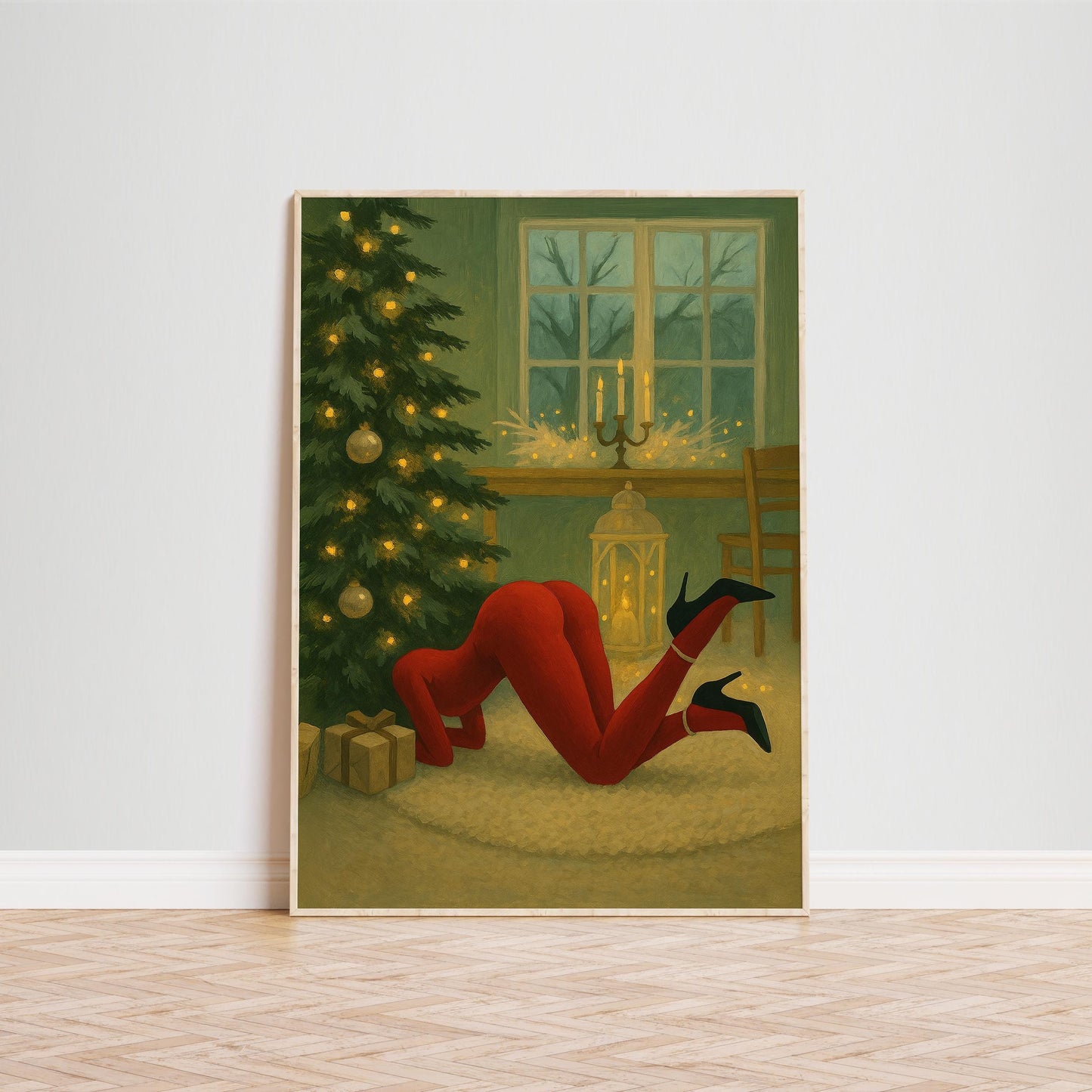 Funny Christmas Wall Art – Retro Christmas Print | Cozy Holiday Poster Decor