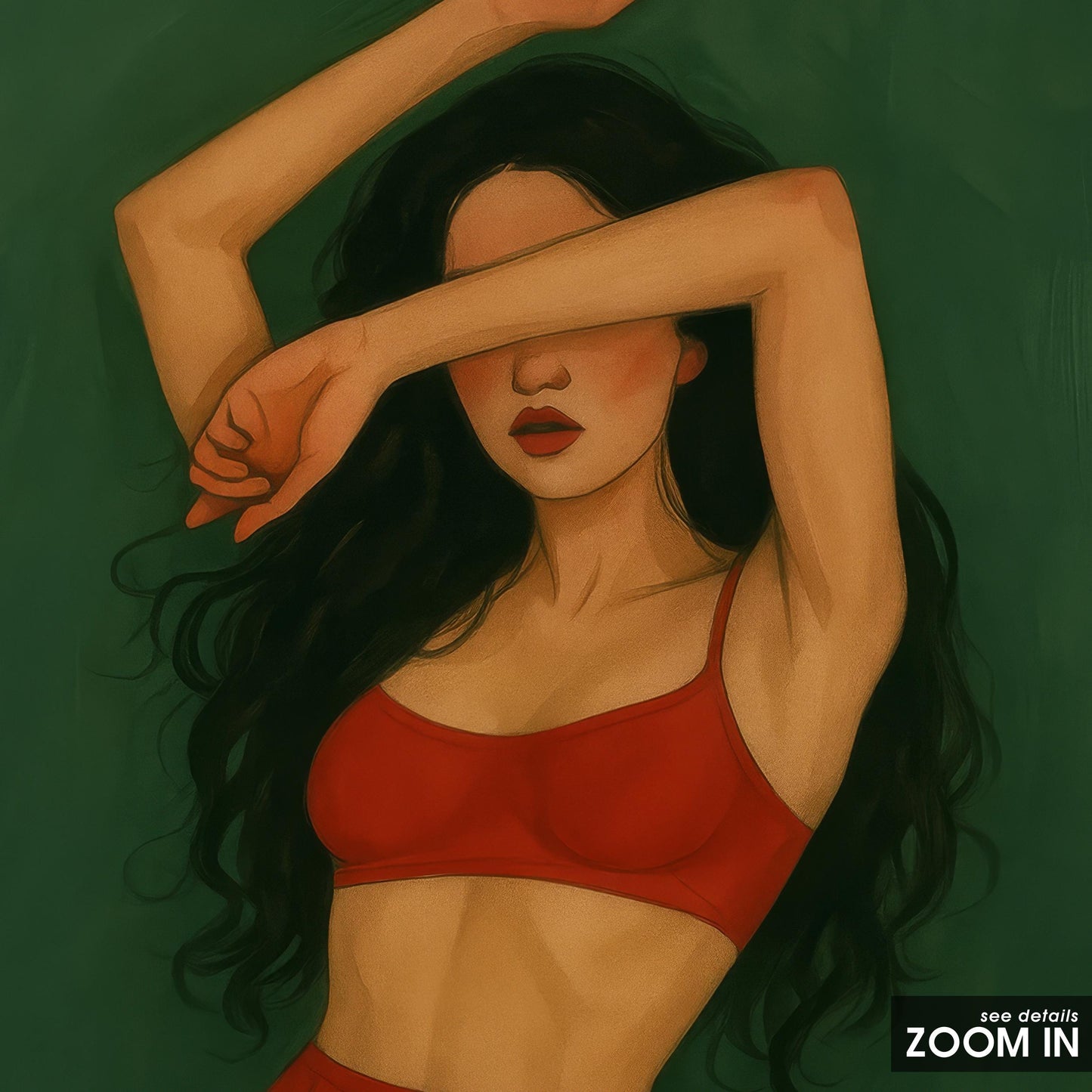 Red Lingerie Wall Art – Minimal Boudoir Print With Feminine Strength