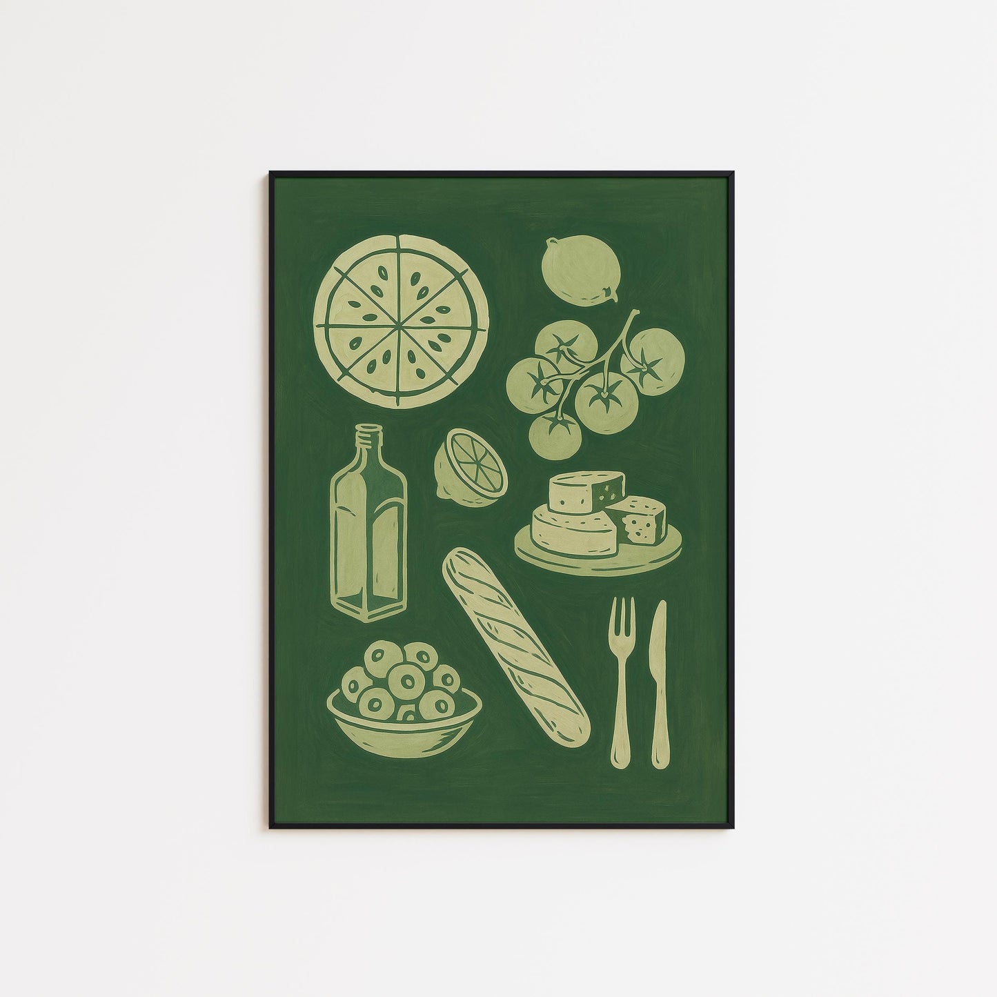 Mediterranean Kitchen Art – Rustic Dining Decor | Olive Kitchen Wall Print