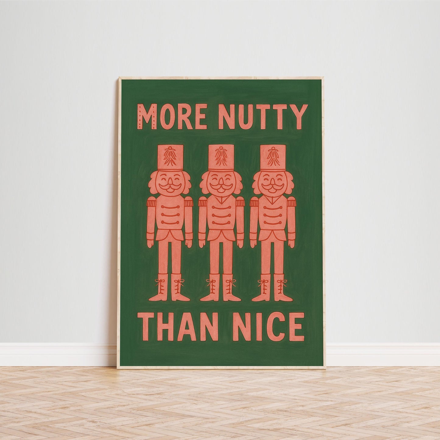 Retro Christmas Wall Art – Funny Nutcracker Holiday Print on Semi-Glossy Paper