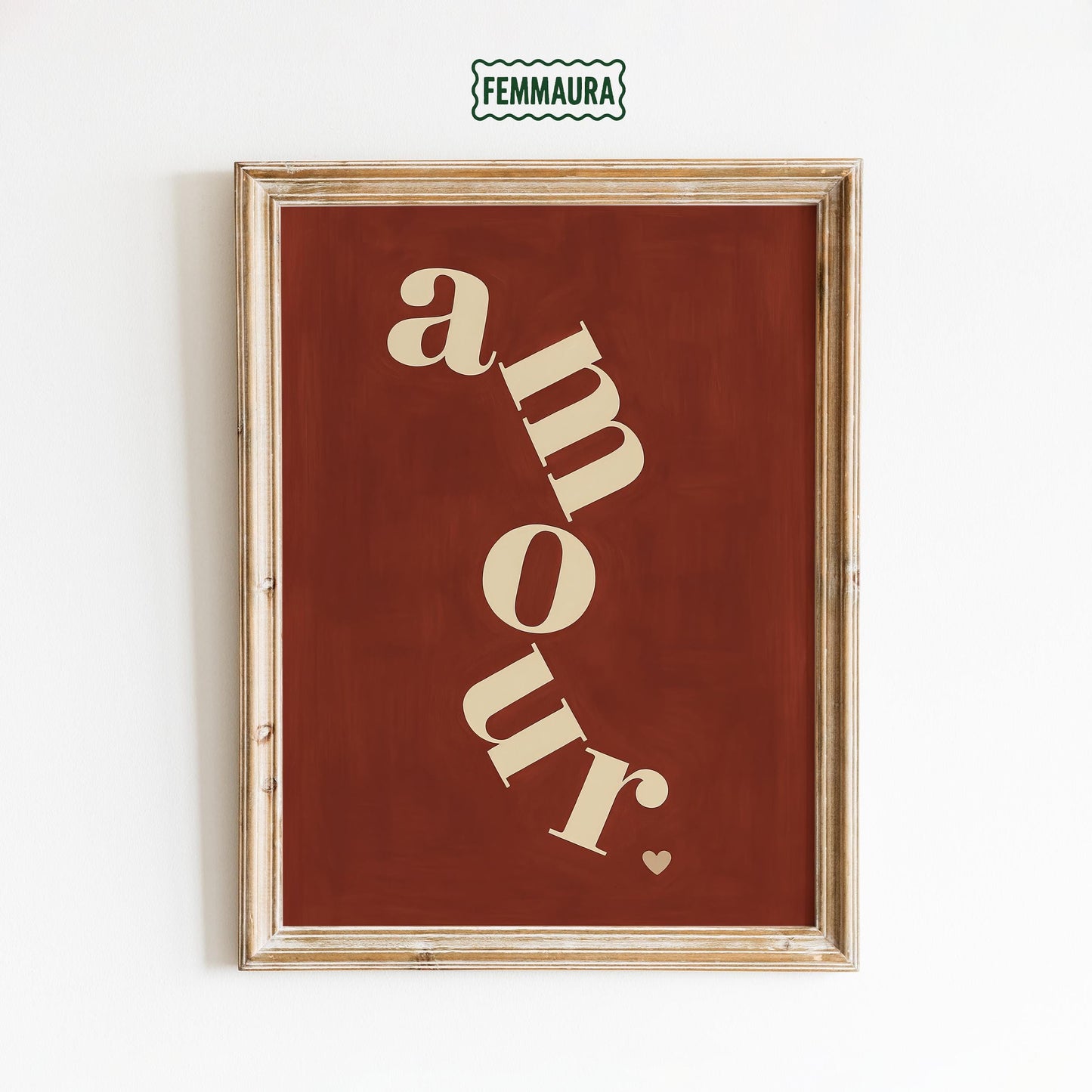 Minimalist French Wall Art – Amour Word Print | Bold Typography Poster