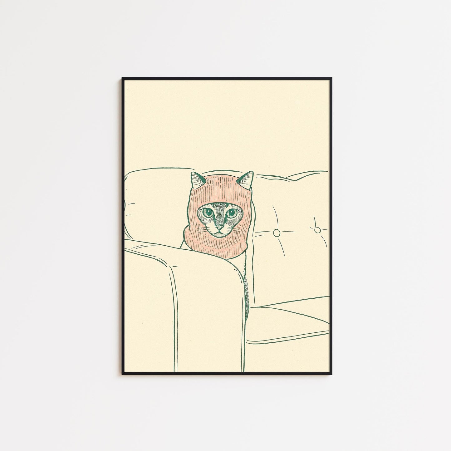 Funny Cat Poster – Minimal Cat Print With Quirky Animal Art & Cozy Wall Decor