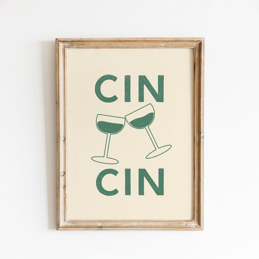 CIN CIN Poster – Italian Cheers Minimalist Bar Wall Art