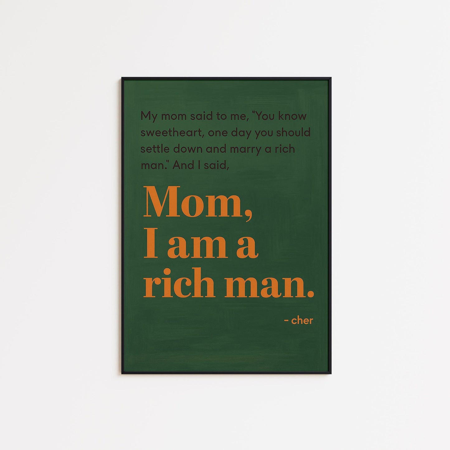 Feminist Wall Art – Motivational Quote Poster Featuring Cher’s Bold Typography