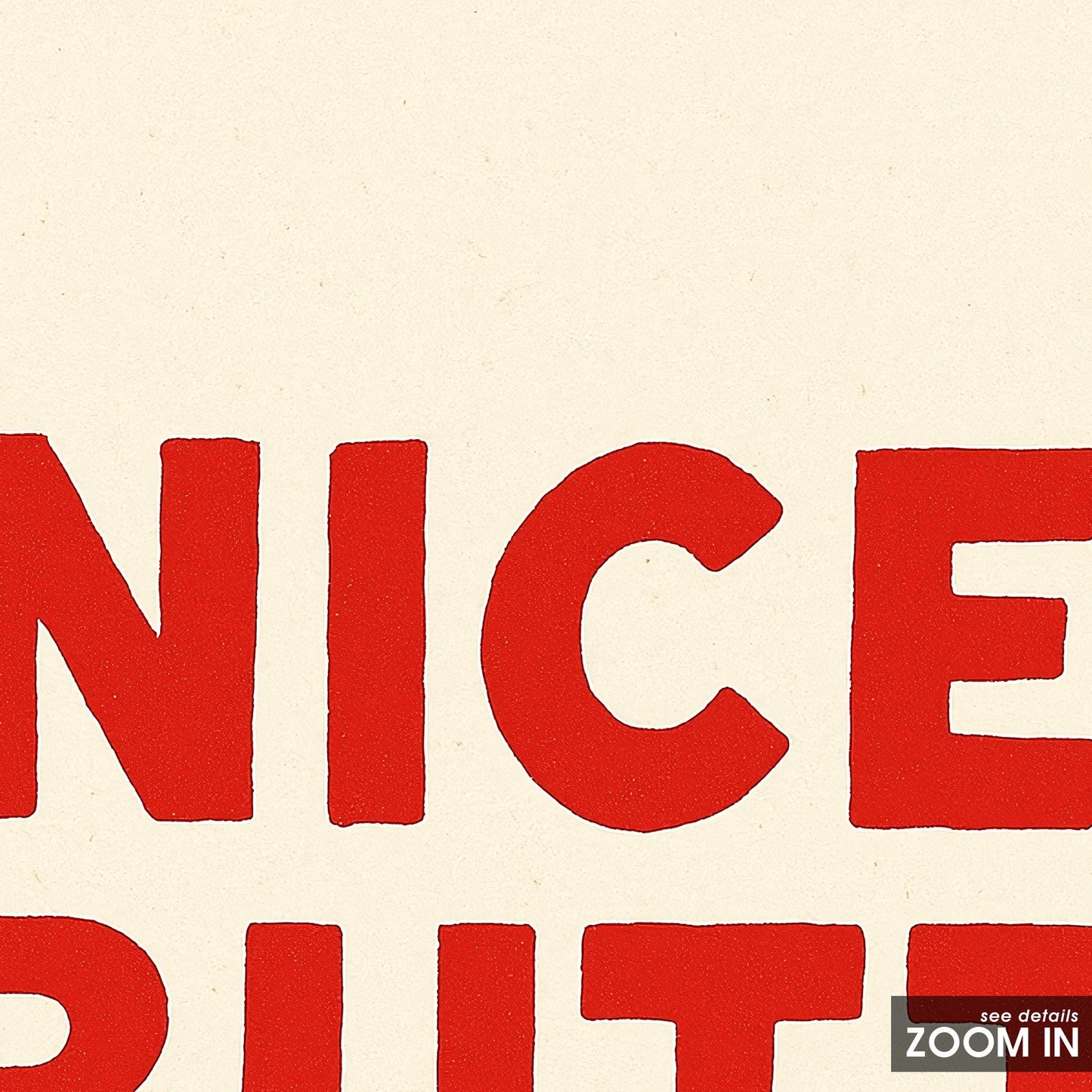 Nice Butt Poster – Funny Bathroom Wall Art in Bold Red Minimal Style