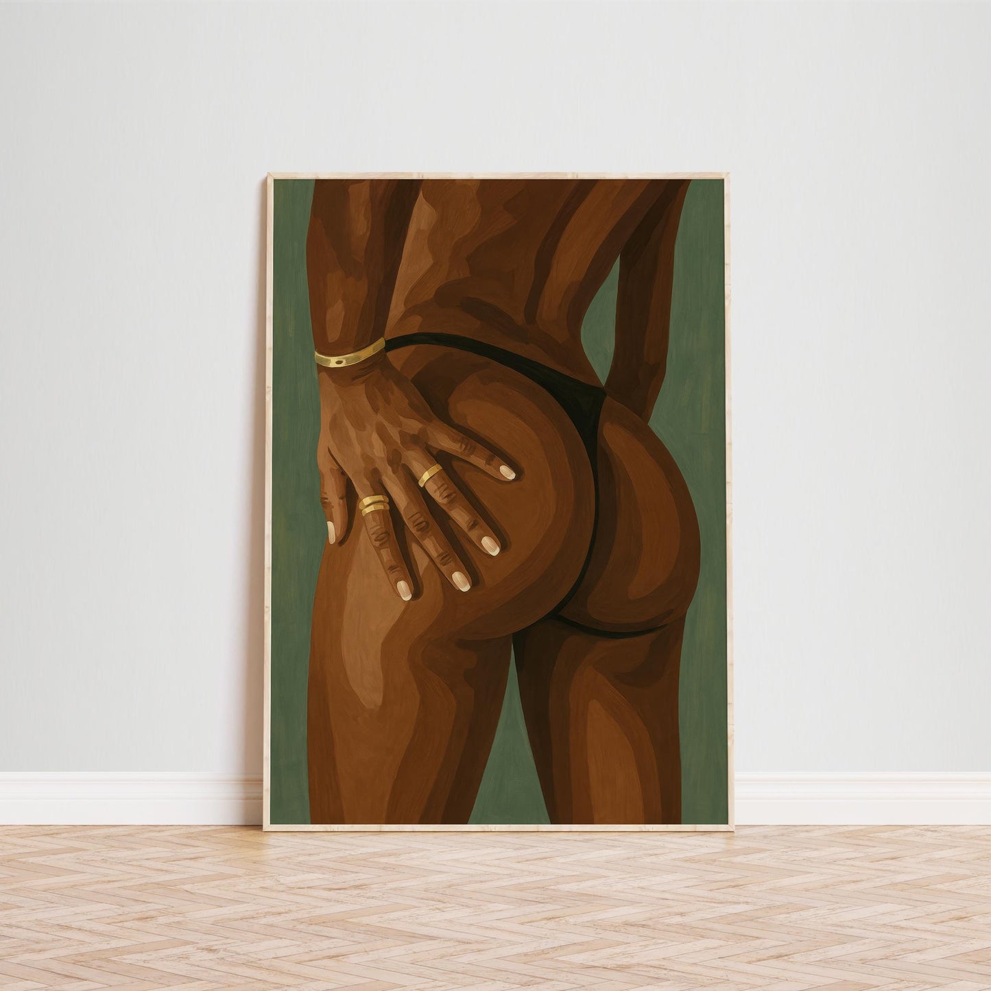 Sensual Feminine Art Print – Brown Skin Body Positive Poster | Empowered Female Decor