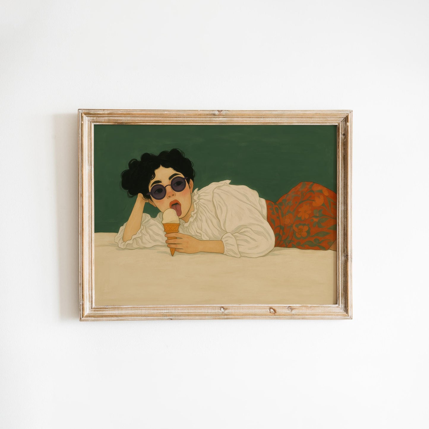 Queer Art Print – Retro Girl Print With Vintage Ice Cream & Feminine Wall Art