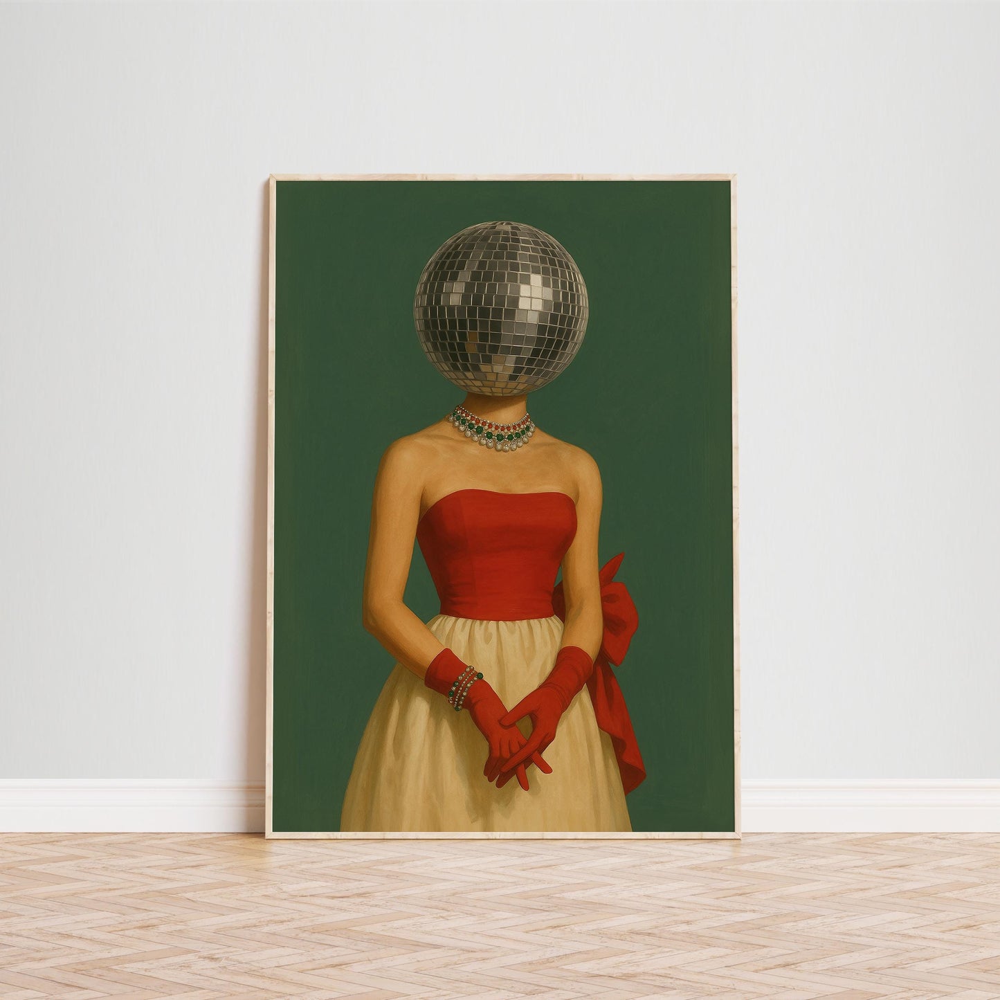 Disco Ball Art Print – Surreal Retro Party Poster With Bold Colors & Glamorous Vibe