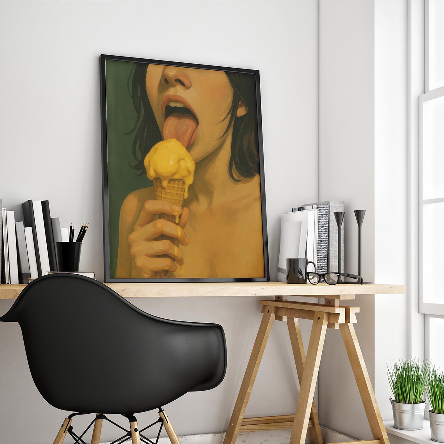 Melting Ice Cream Poster – Bold Retro Pop Art Wall Print with Playful Style