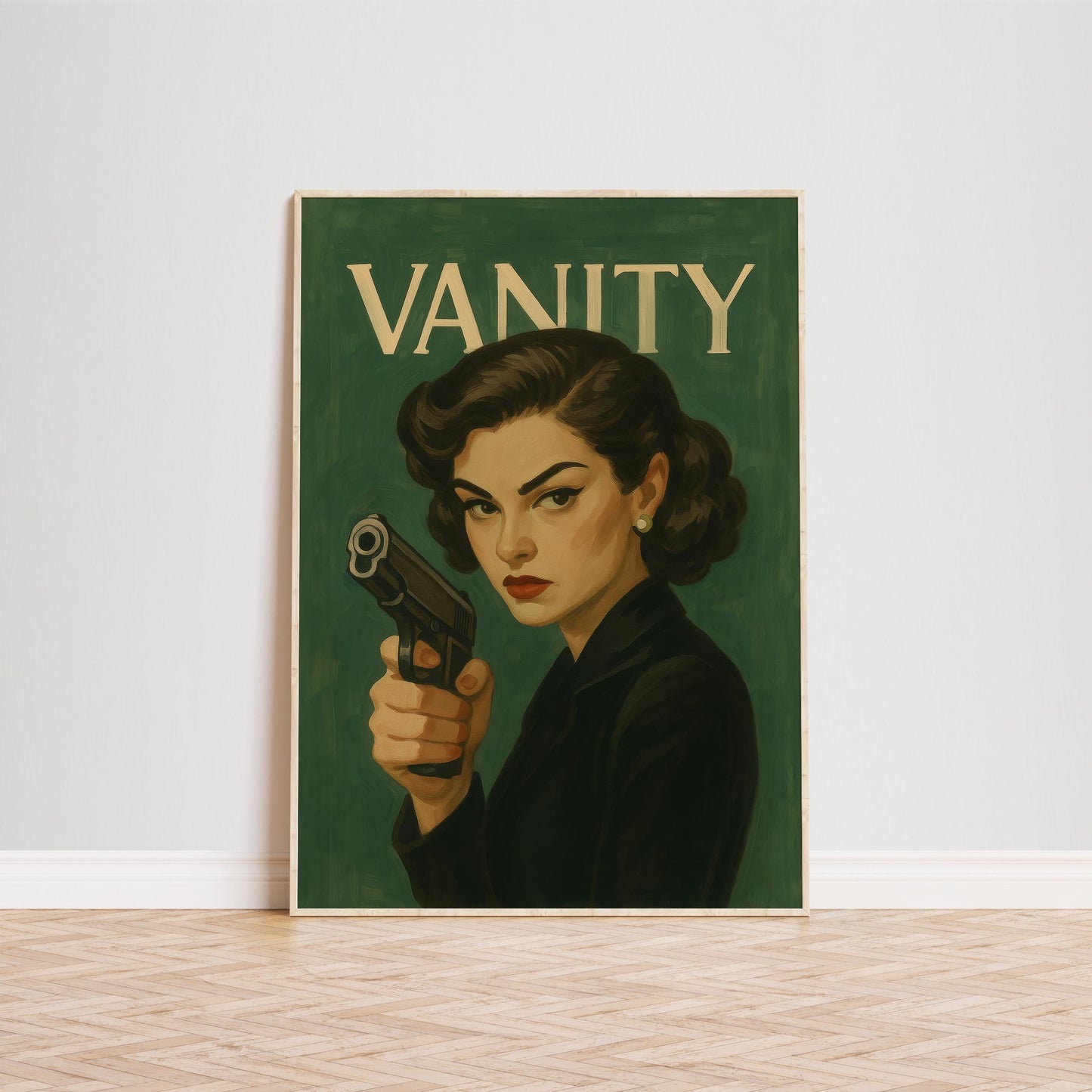 Femme Fatale Poster – Retro Noir Art | Power Woman Print on Semi Glossy Paper