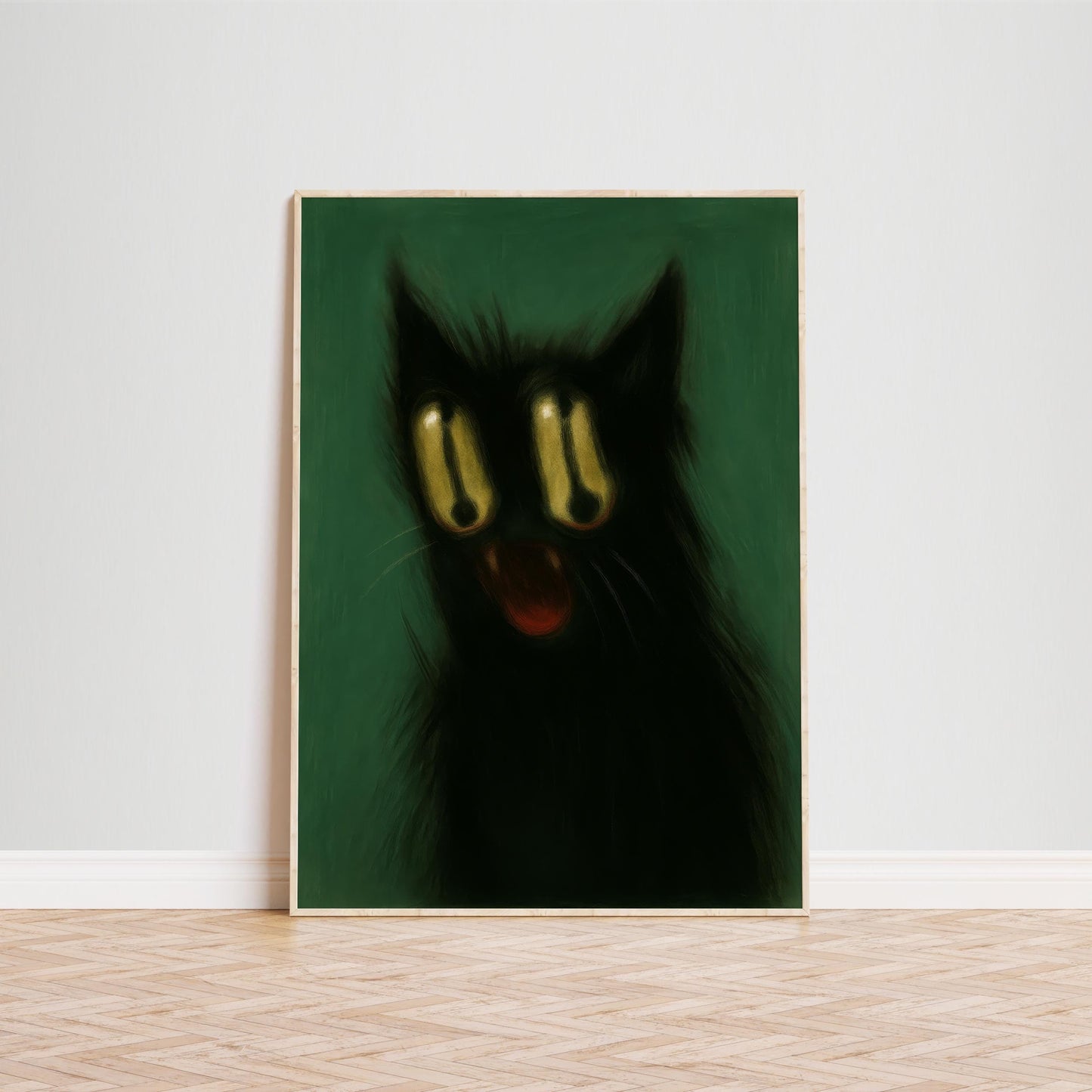 Blur Cat Meme Art – Surreal Meme Poster | Absurd Wall Decor & Internet Culture
