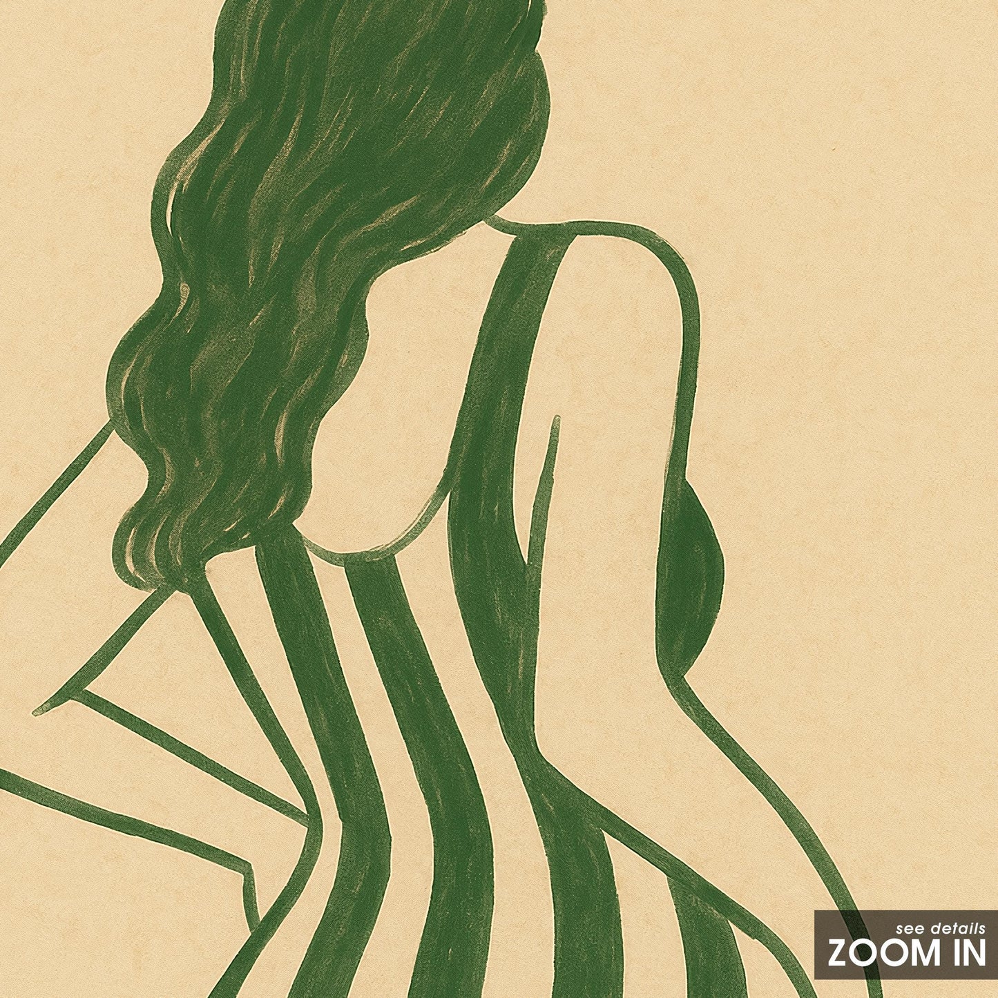 Striped Swimsuit Poster – Feminist Wall Art | Body Positive Decor, Minimalist Figure Print