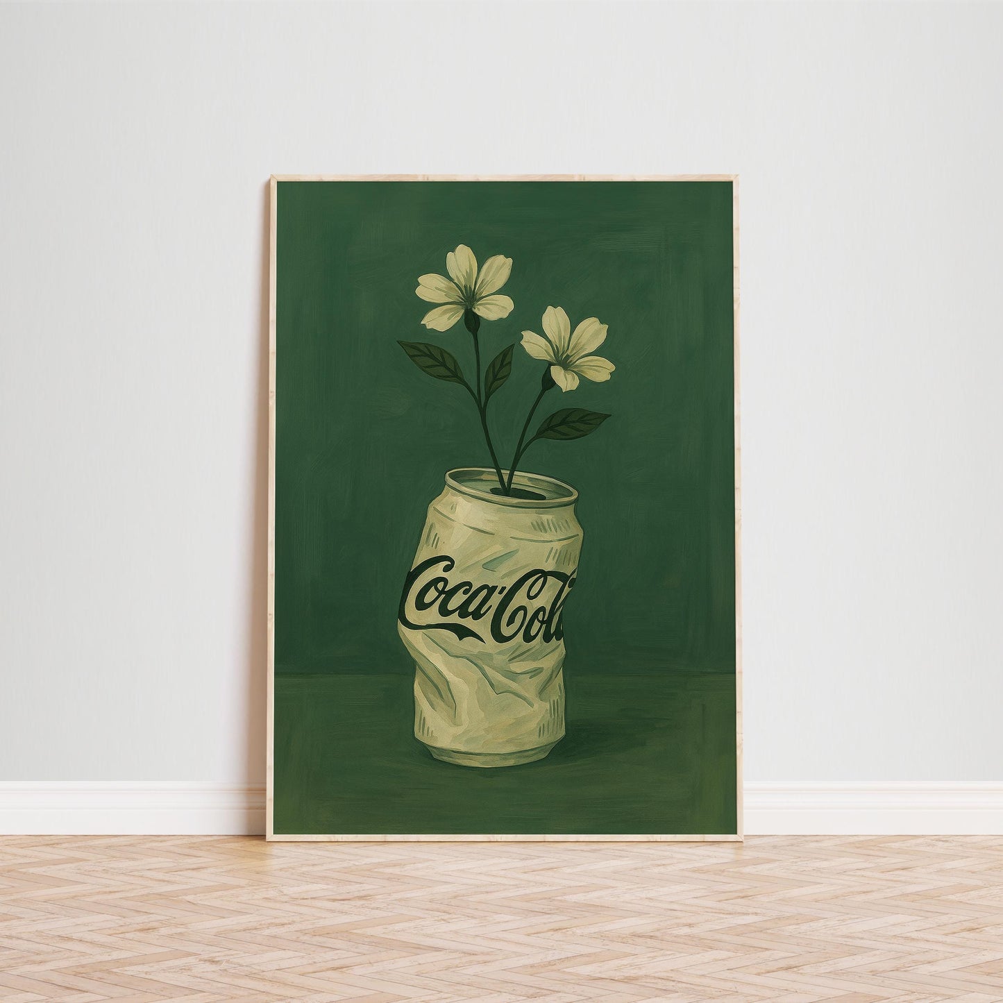 Vintage Pop Wall Art – Cola Wall Art Crushed Soda Can Vase Floral Poster