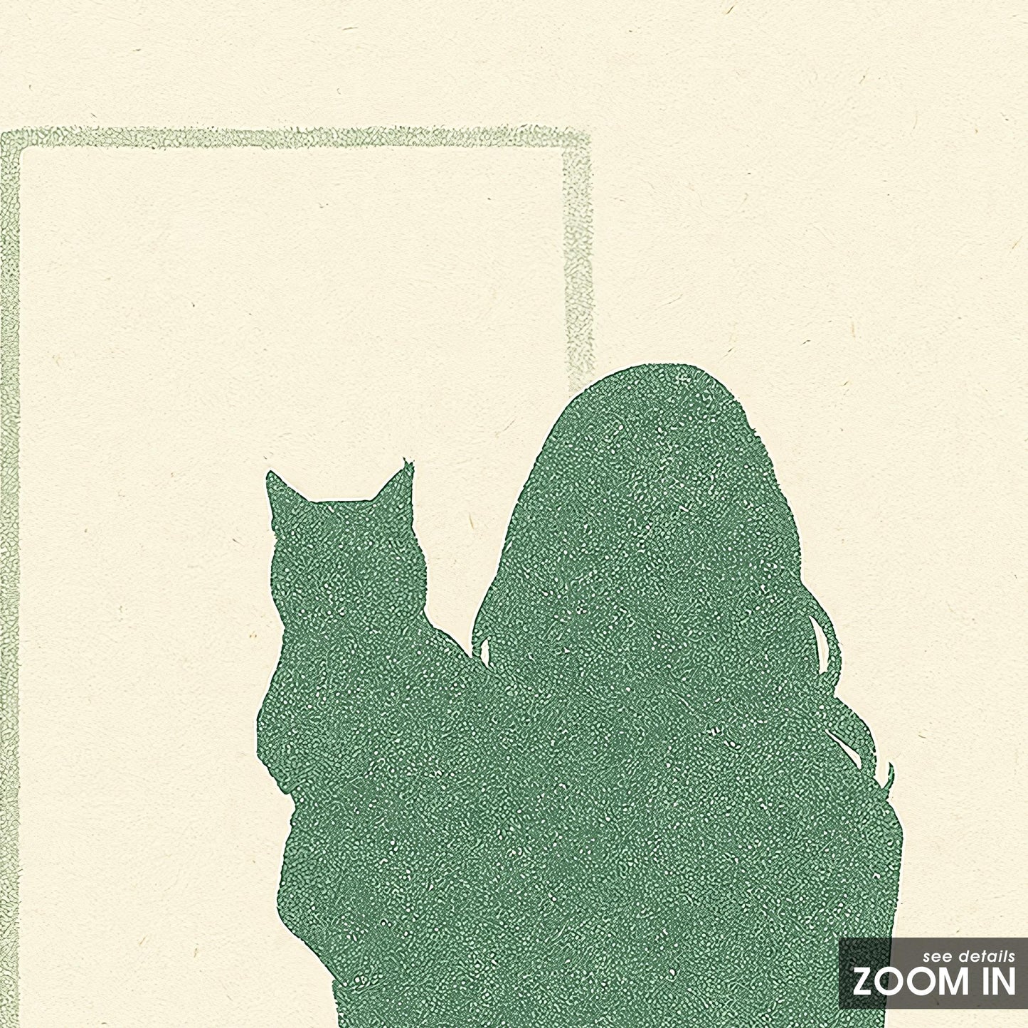 Woman and Cat Silhouette Poster – Minimal Line Art Print, Femmaura Bold Series