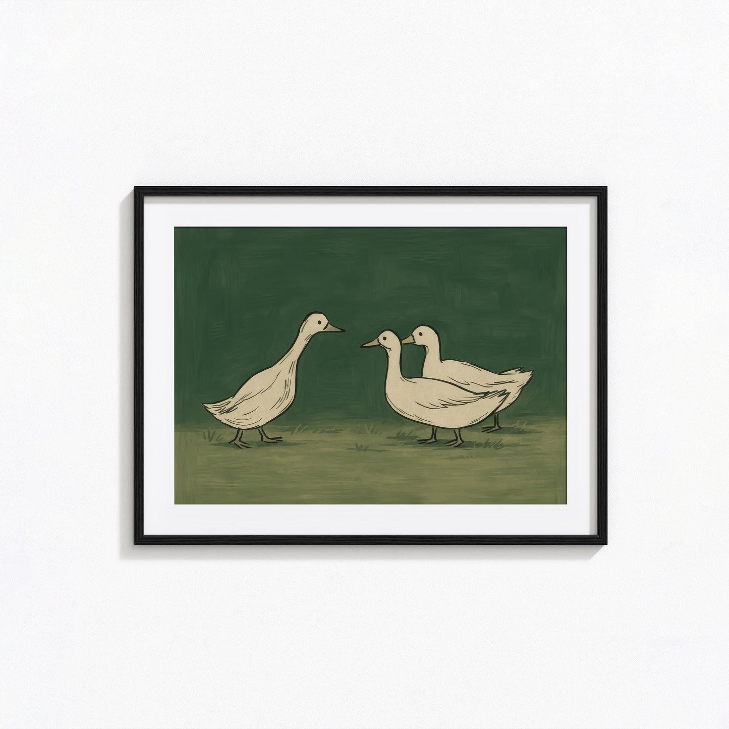 Rustic Duck Illustration – Farmhouse Wall Art With Minimalist Duck Design