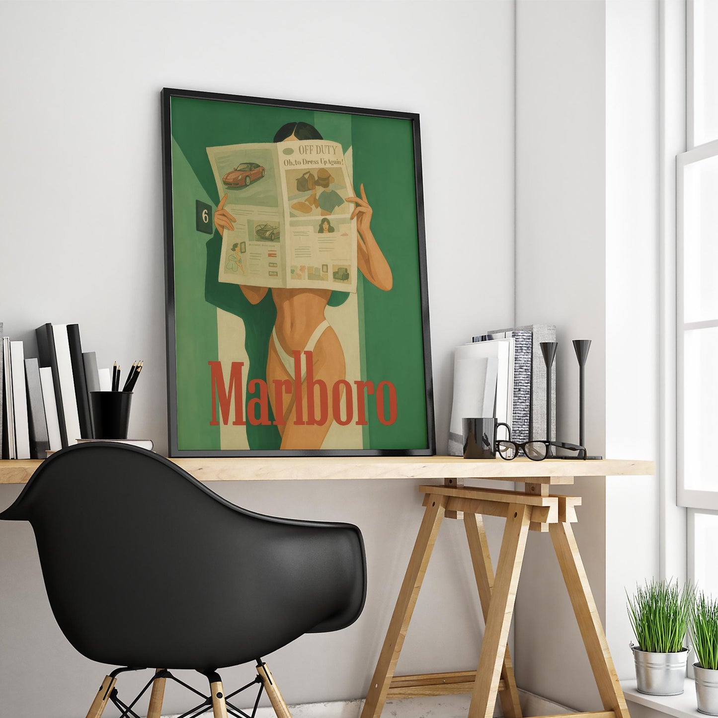 Retro Pin-Up Wall Art – Feminine Vintage Poster | Bold 60s Style Print