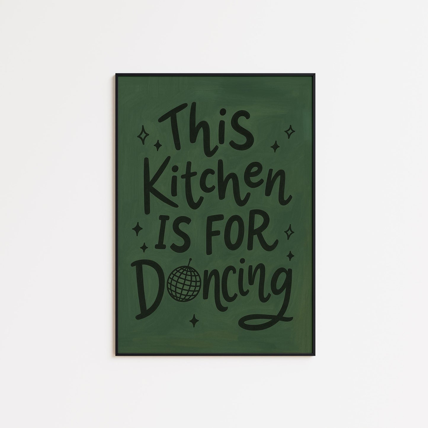 Kitchen Dancing Poster – Fun Kitchen Wall Art With Bold Typography Print