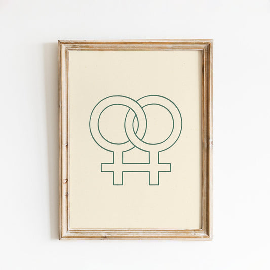 Minimalist Lesbian Symbol – Modern Queer Wall Art