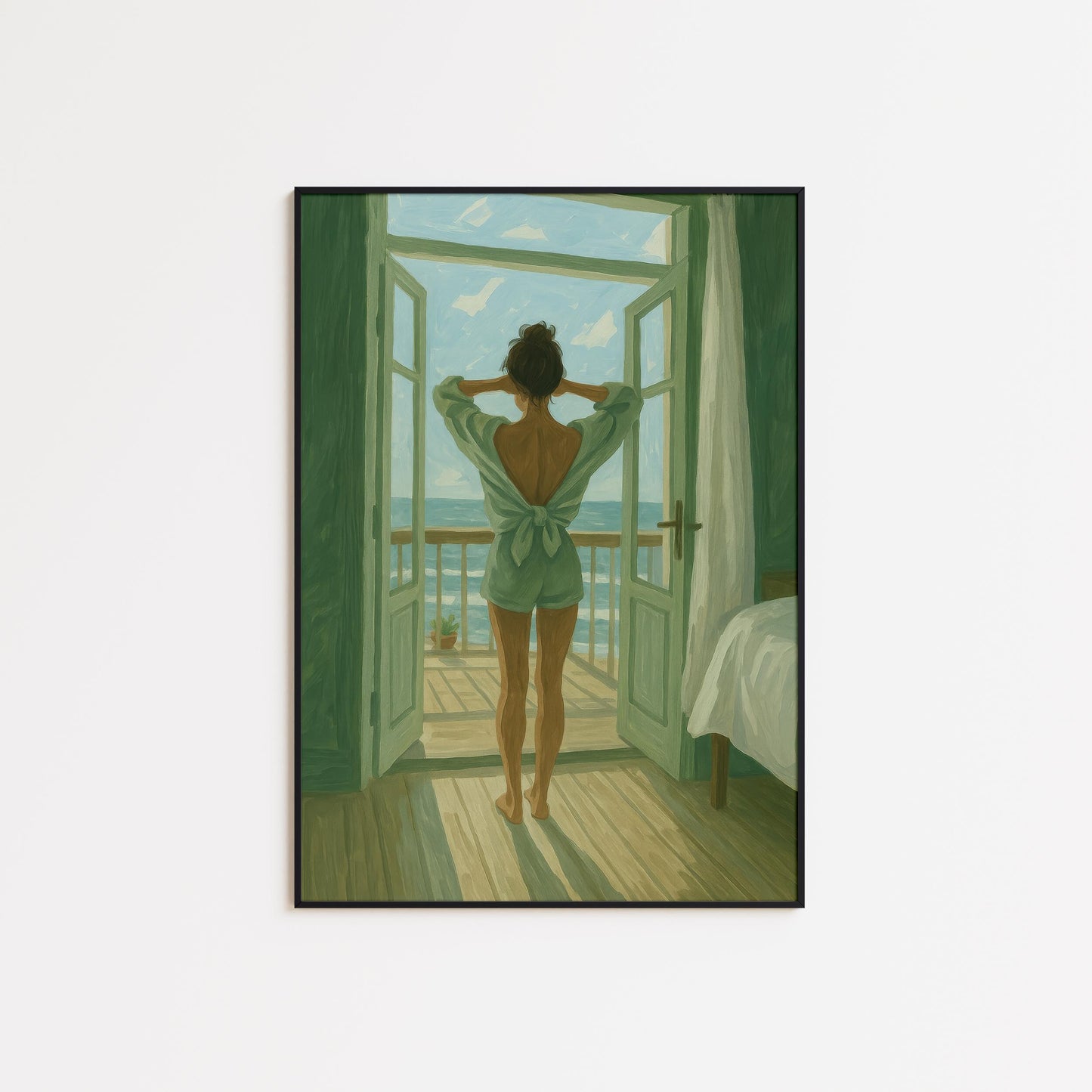 Ocean View Poster – Serene Coastal Wall Art for Bedroom & Beach House Decor