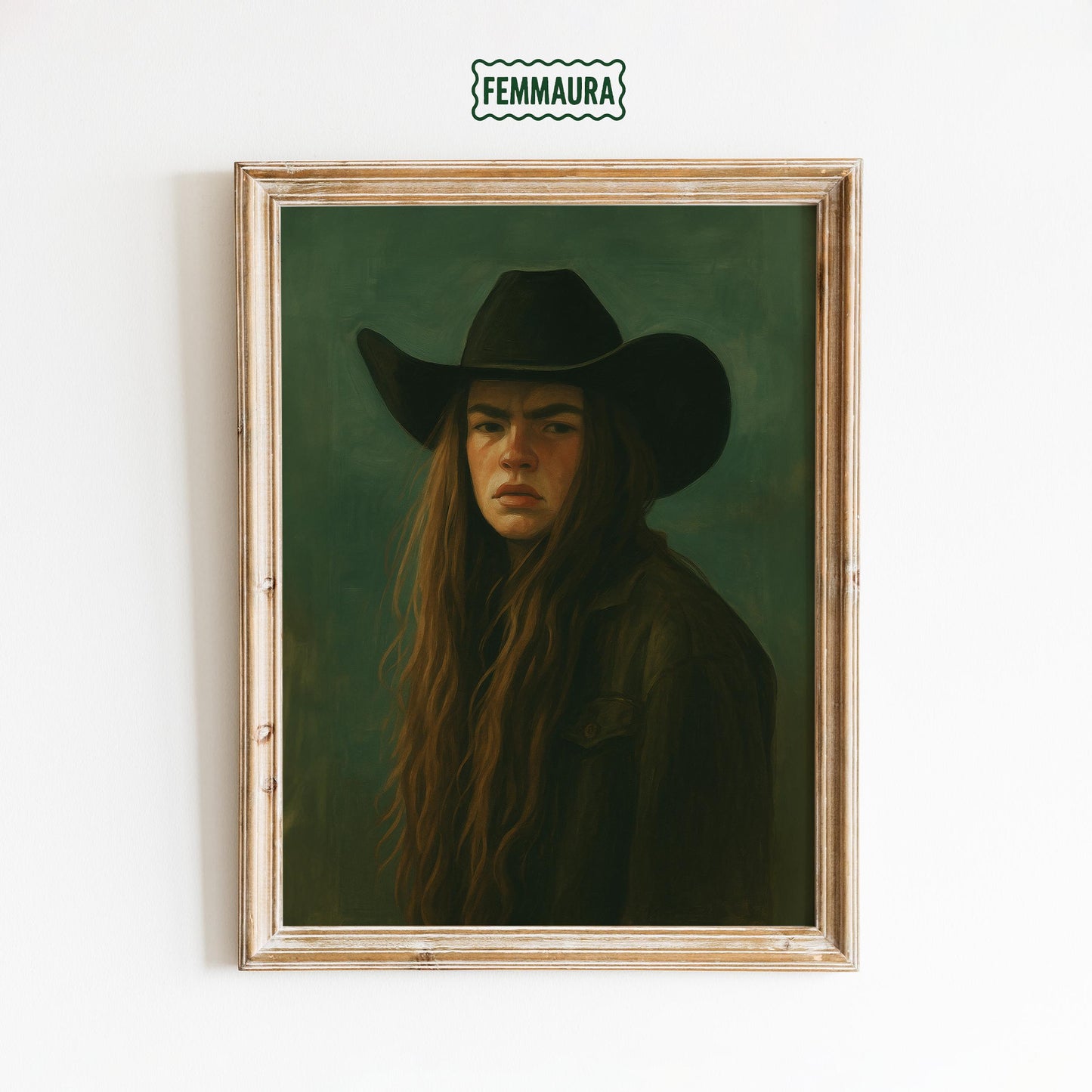 Cowgirl Shadow Poster – Moody Western Wall Art | Bold Rustic Chic Print