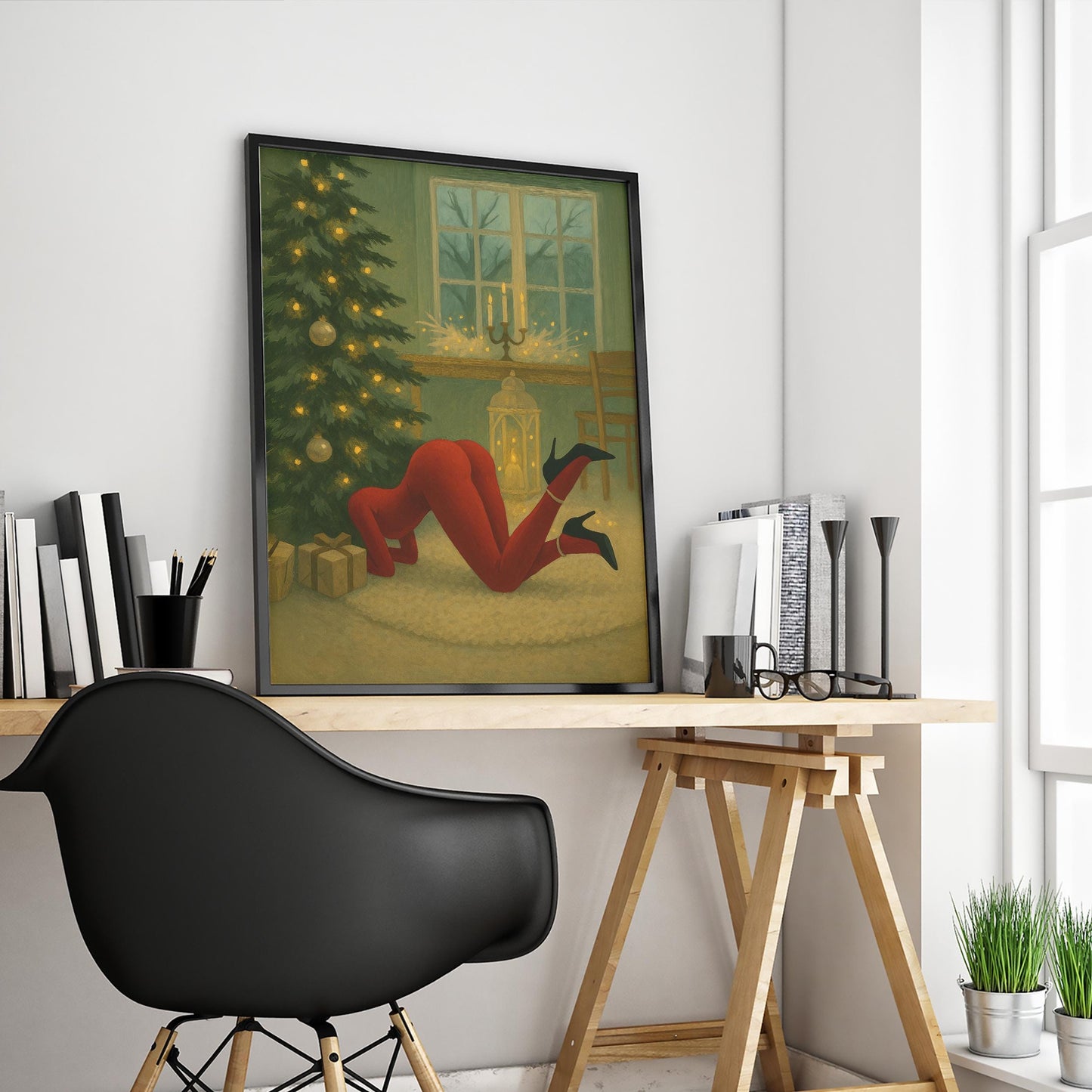 Funny Christmas Wall Art – Retro Christmas Print | Cozy Holiday Poster Decor