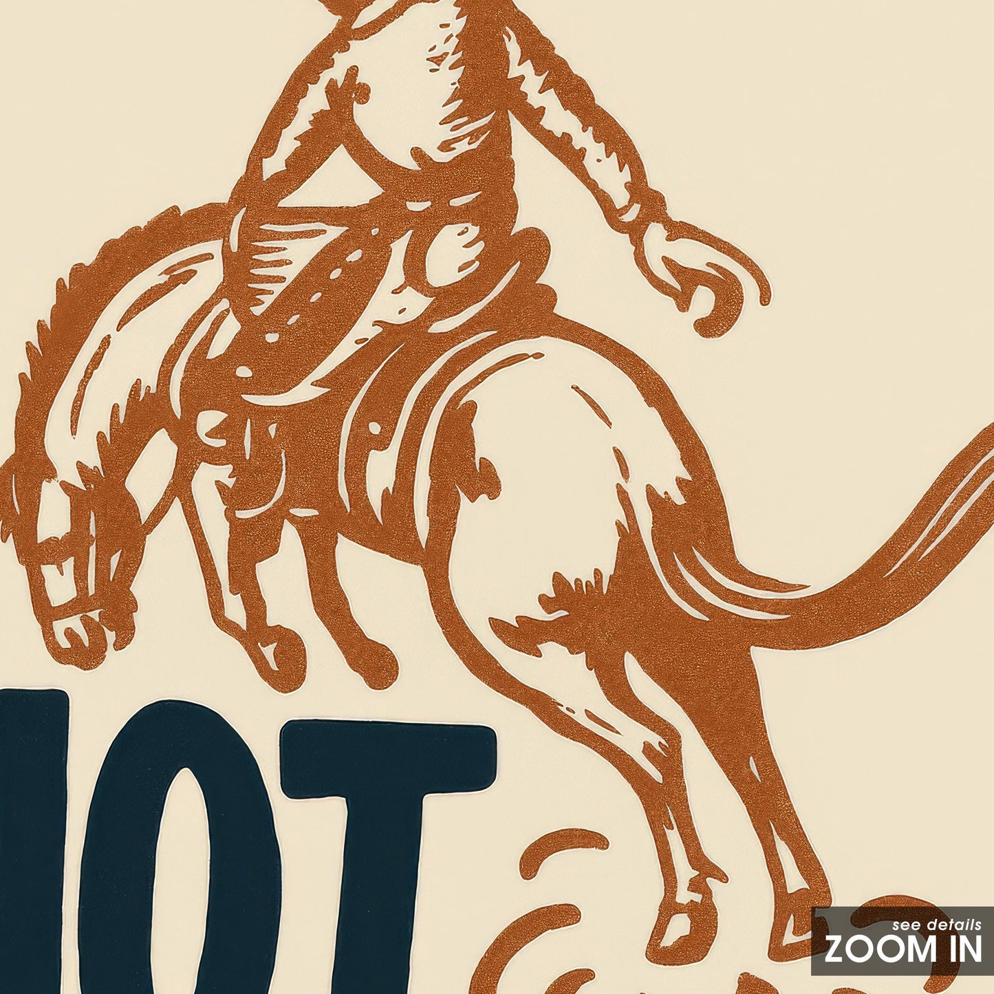 Not My First Rodeo Poster – Western Bucking Horse Wall Art Print