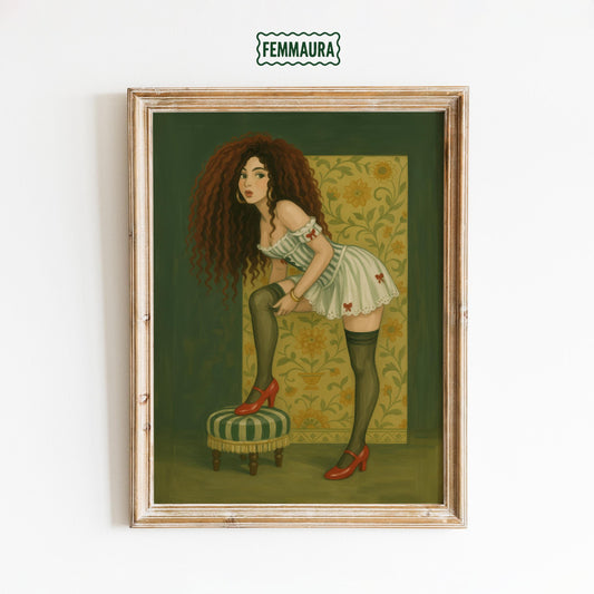 Vintage Pin Up Poster – Retro Wall Art With Bold Feminine Bedroom Decor