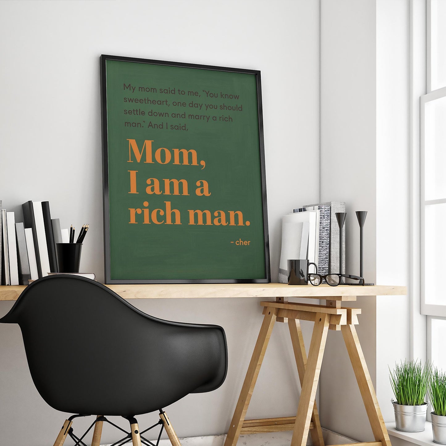 Feminist Wall Art – Motivational Quote Poster Featuring Cher’s Bold Typography