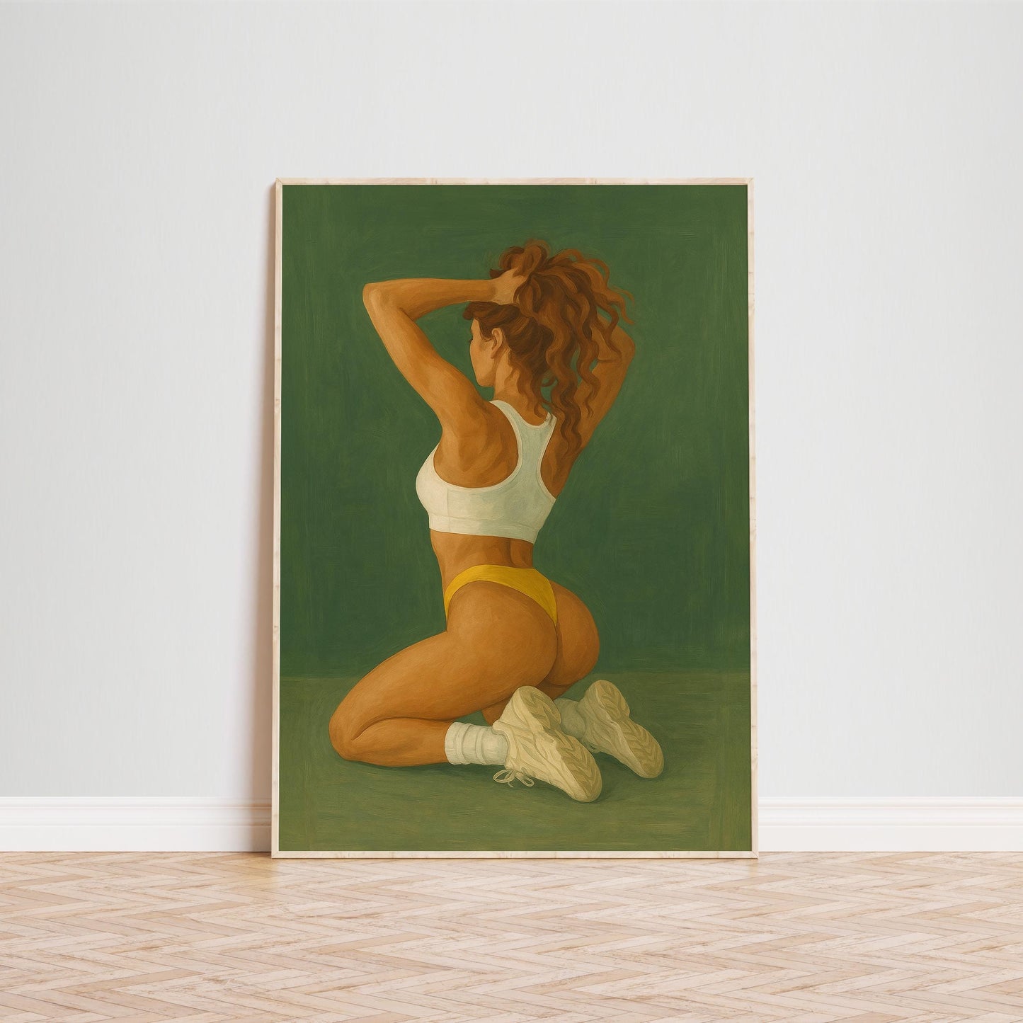 Retro Fitness Poster – Vintage Workout Art With Bold Sporty Girl Print