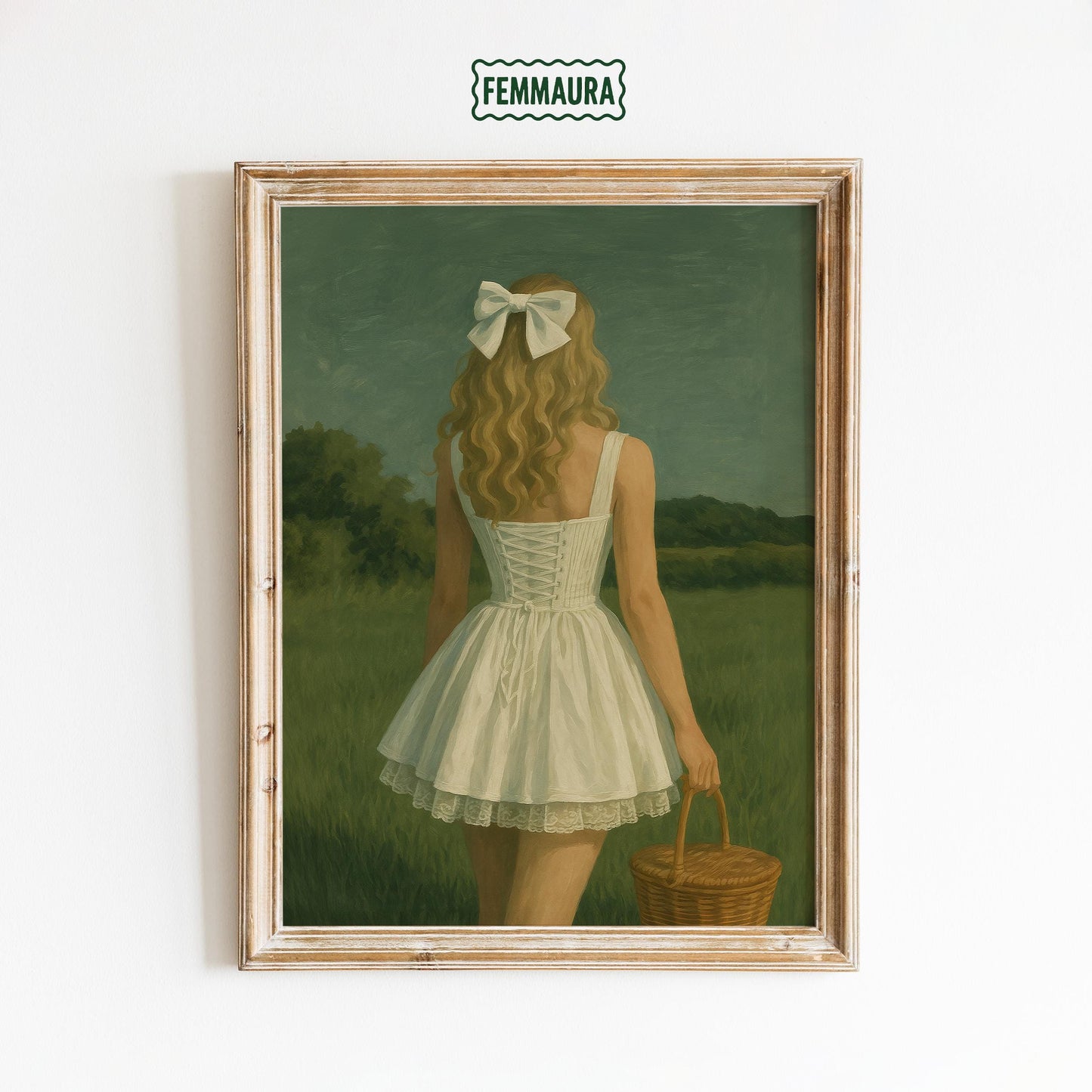 Picnic Girl Poster – Retro Wall Decor With Red Gingham And Summer Picnic Art