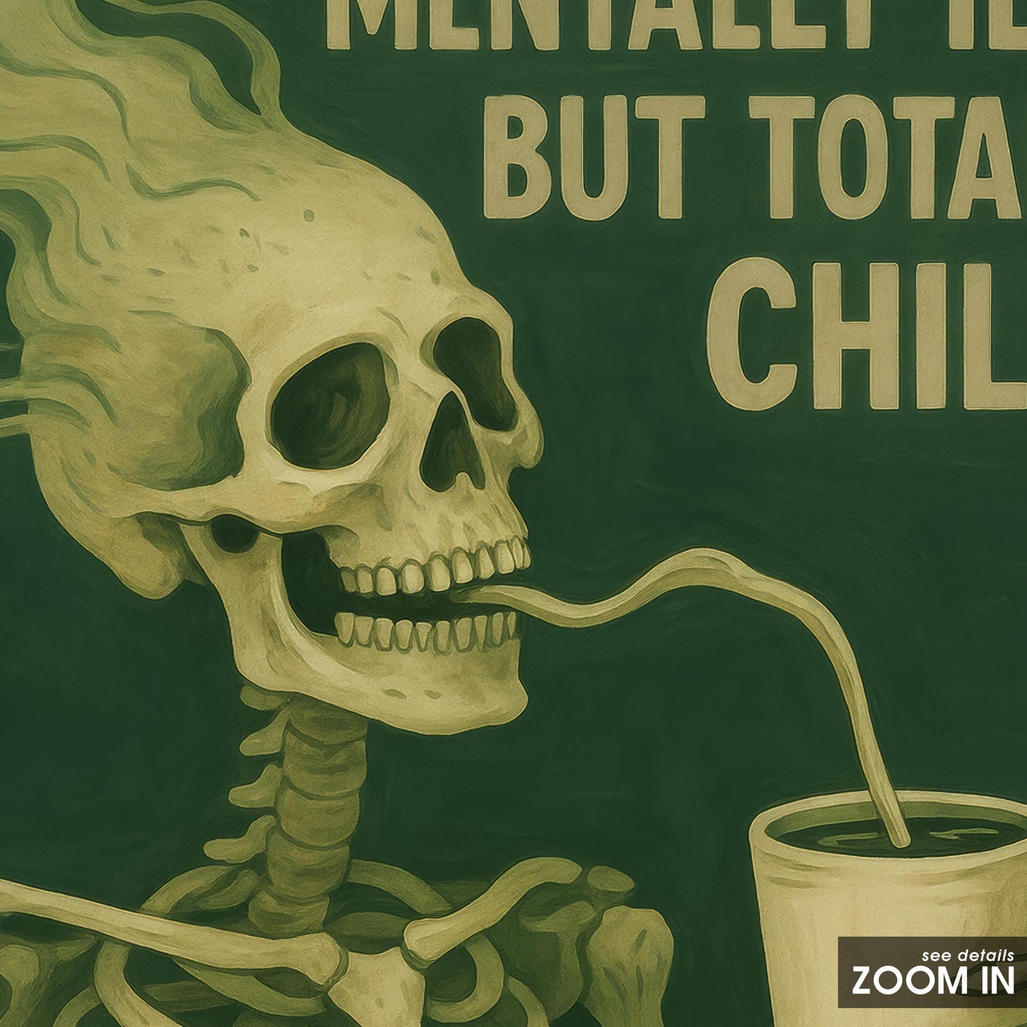 Gothic Wall Art – Skeleton Dark Humor Poster | Alternative Decor Print