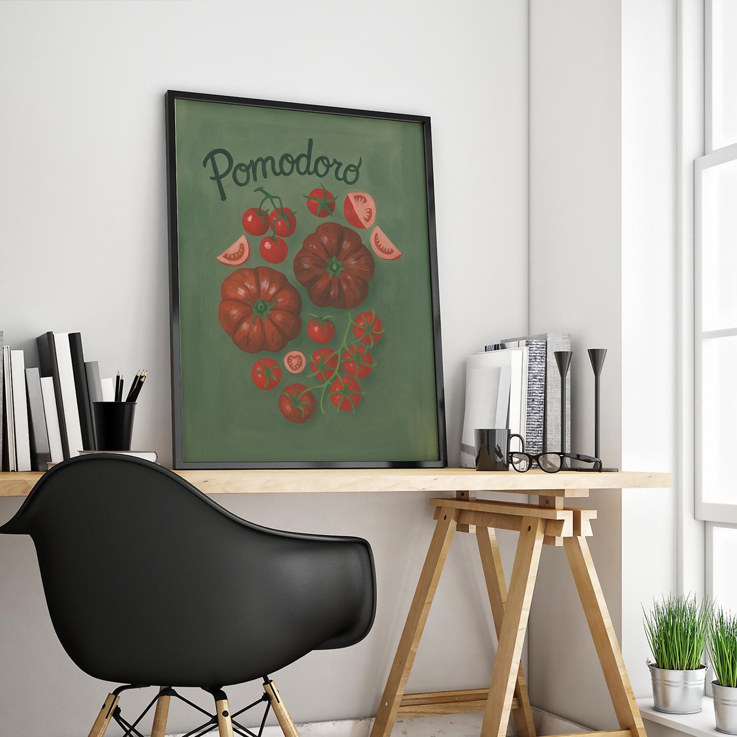 Pomodoro Poster – Italian Kitchen Art | Rustic Mediterranean Tomato Wall Decor Print