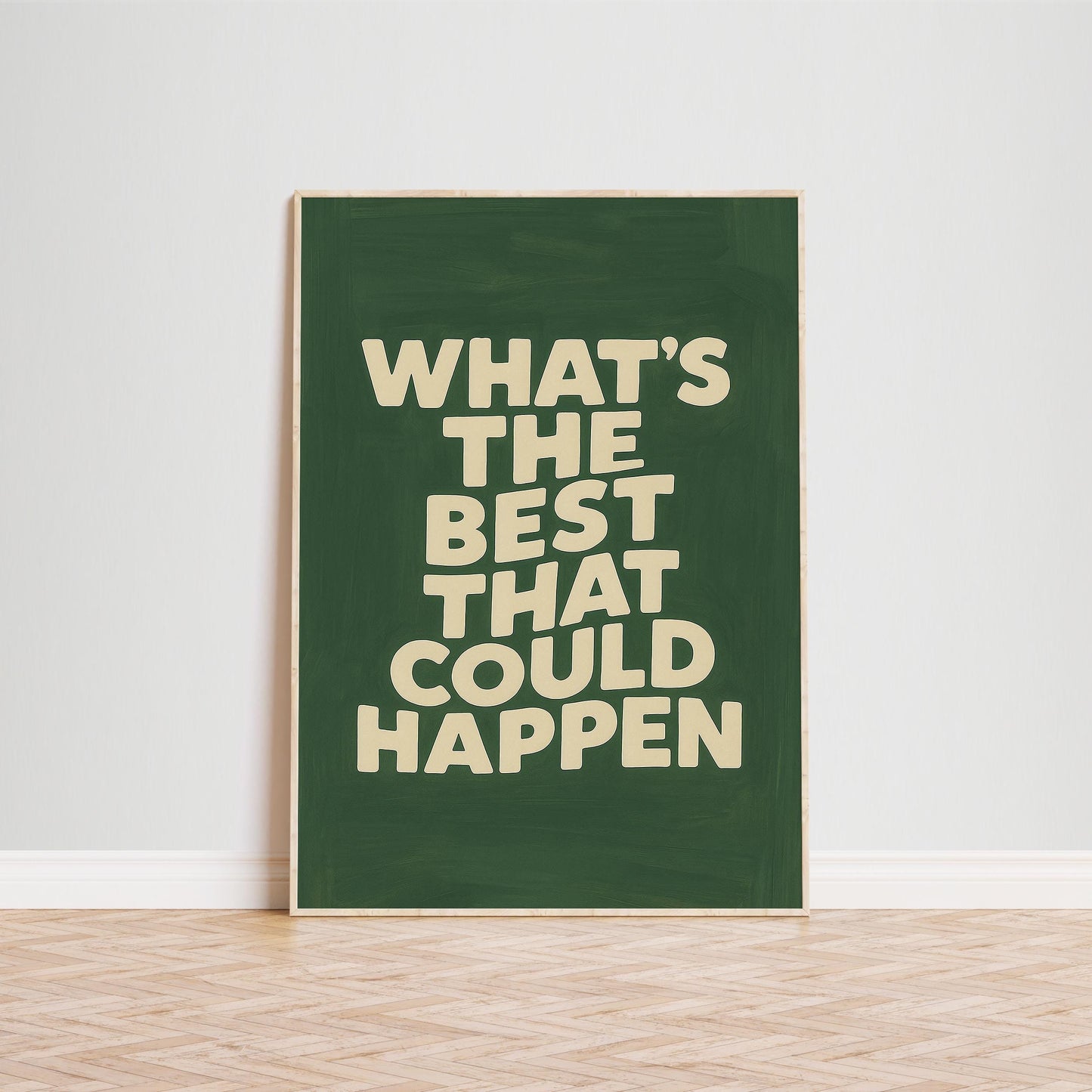 Motivational Quote Poster – Retro Green Typography Decor | Positive Wall Art Print