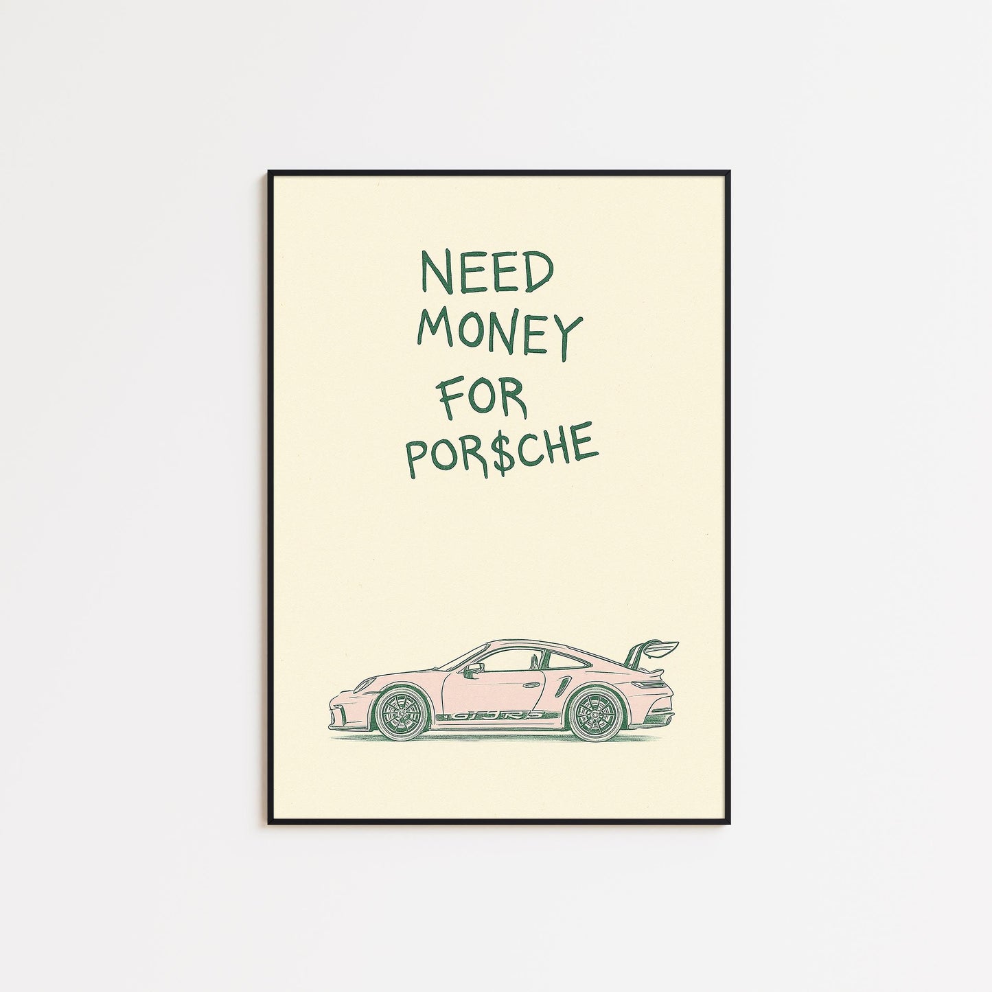 Funny Porsche Poster – Retro Car Garage Art