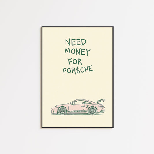 Funny Porsche Poster – Retro Car Garage Art