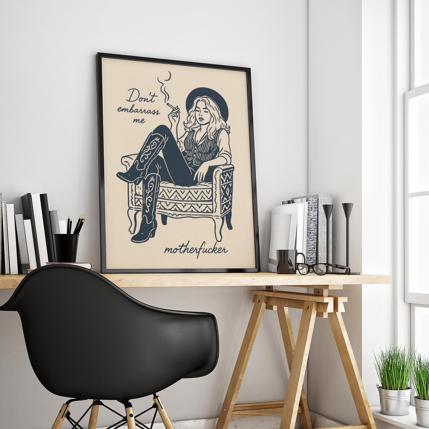 Western Cowgirl Poster – Bold Cowgirl Art With Rebel Wall Decor & Feminine Power