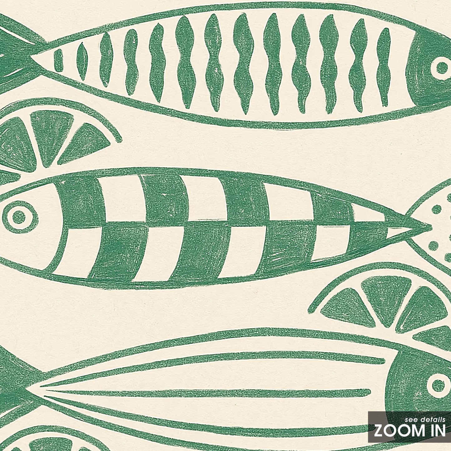 Sardines Poster – Retro Kitchen Wall Art in Green