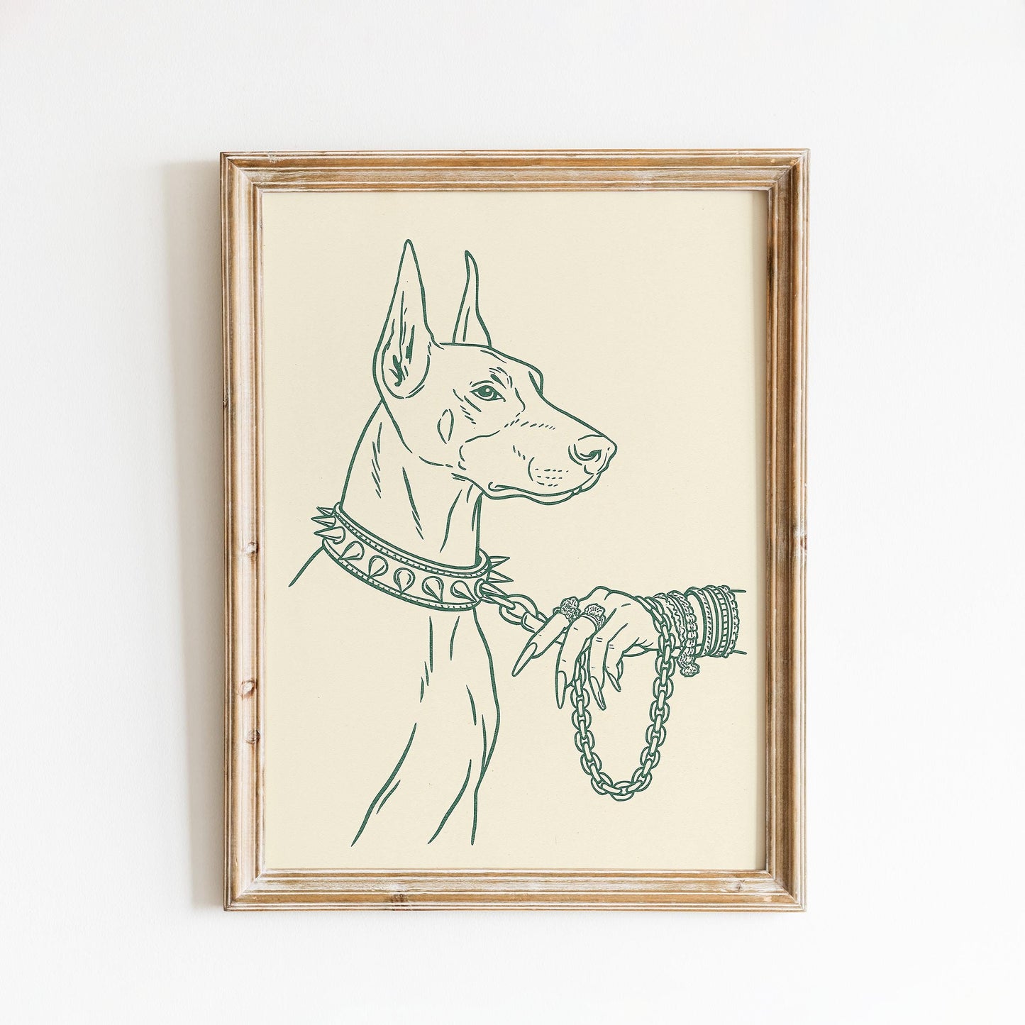 Elegant Doberman Poster – Minimal Line Art Dog Print, Femmaura Bold Series