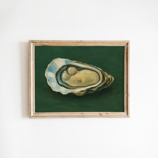 Oyster Wall Art – Minimalist Coastal Kitchen Art | Seafood Decor Print