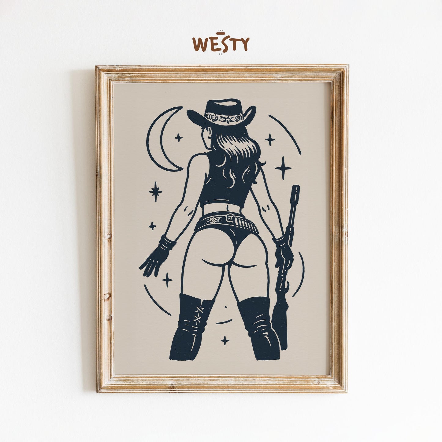 Cowgirl Moonshot – Retro Western Booty Poster