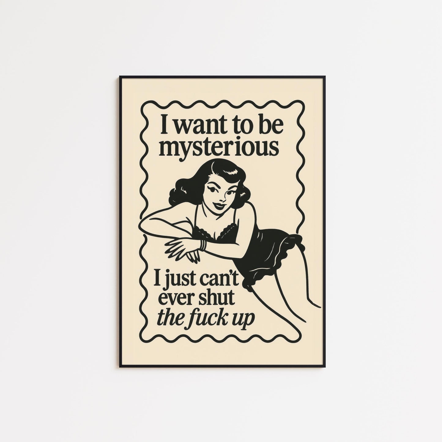 Retro Feminist Poster – Funny Vintage Pinup Print With Bold Girl Wall Art