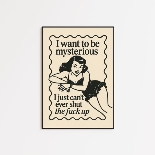 Retro Feminist Poster – Funny Vintage Pinup Print With Bold Girl Wall Art