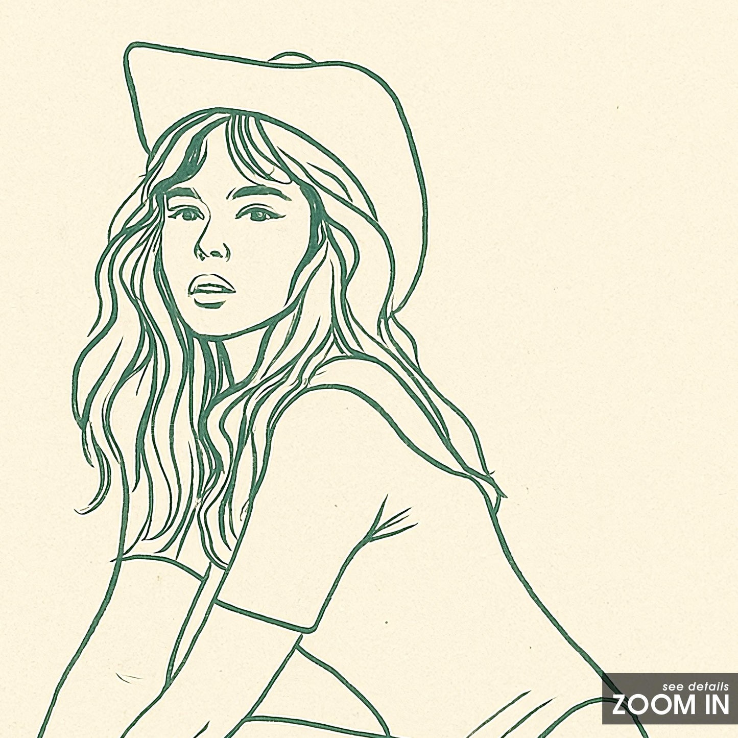 Cowgirl Muse Poster – Minimal Western Line Art Print, Femmaura Bold Series