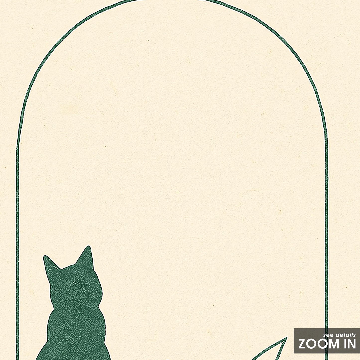 Arch Window Cat – Minimal Line Art Poster, Calm Scandinavian Wall Print